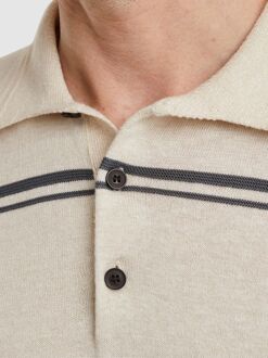 Vanguard Knitted Poloshirt Streep Beige - L,M,XL,XXL