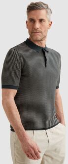 Vanguard Knitted Poloshirt Streep Navy Donkerblauw - 3XL,L,M,XL,XXL