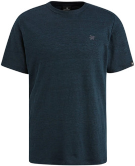 Vanguard Linnen Jersey Ronde Hals T-shirt Vanguard , Blue , Heren - 2Xl,Xl,L,M