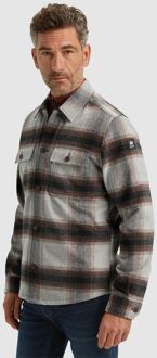 Vanguard Overshirt Brushed Wolblend Ruit Grijs - 3XL,L,M,XL