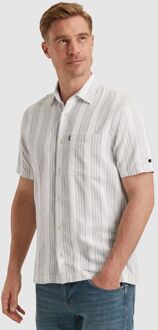 Vanguard Short Sleeve Overhemd Dobby Streep Groen Wit - M,XL,XXL