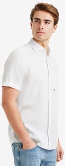 Vanguard Short Sleeve Overhemd Linnen Blend Wit - L,XXL