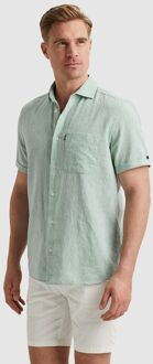 Vanguard Short Sleeve Overhemd Linnen Groen - XXL