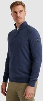 Vanguard Trui Half Zip Melange Donkerblauw - XXL