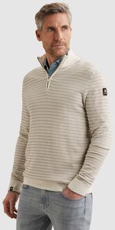 Vanguard Trui Half Zip Structure Ecru Off-White - 3XL,L,M,XL,XXL