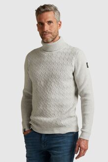 Vanguard Trui Half Zip Structuur Ecru Grijs - XXL