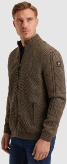 Vanguard Vest Structuur Wol Blend Bruin - L