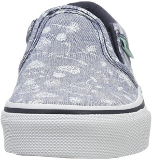 Vans Asher Lage Top Slip-On Blauw Canvas Dames Plimsolls 38DSMO2