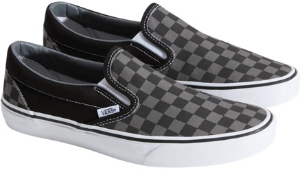 Vans Classic Slip-On Sneakers Unisex - Black/Pewter Checkerboard - Maat 44