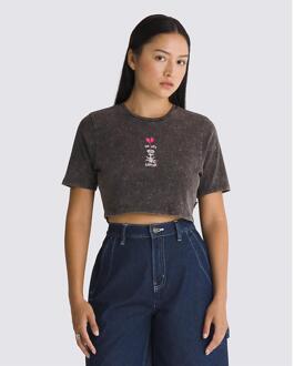 Vans Dames Heartbreaker Crew Crop T-Shirt in Zwart