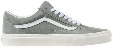 Vans Groene Leren Sneakers Vans , Green , Heren - 42 EU