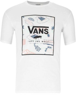 Vans Klassieke Box Print T-Shirt Vans , White , Heren - XS