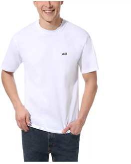 Vans Left Chest Logo Tee Heren T-shirt - White/Black - Maat M