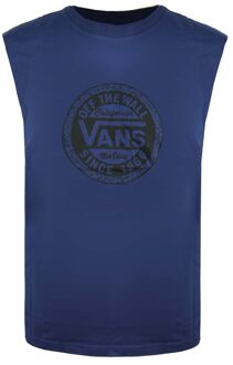 Vans Off The Wall Crew Neck Mouwloos Navy Blauw Heren Vest V1YEFWC - S