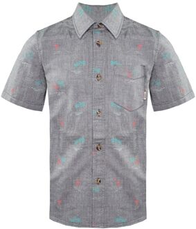 Vans Off The Wall Korte Mouw Kraag Palmprint Grijs Kindershirt