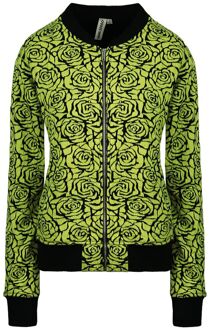 Vans Off The Wall Long Sleeve Zip Up Printed Womens Yellow Track Jacket V2YRD2P - maat XS Geel