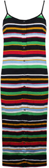 Vans Off The Wall Mouwloze Gestreepte Multicoloured Midi Dress VN0005HW448 Veelkleurig - S
