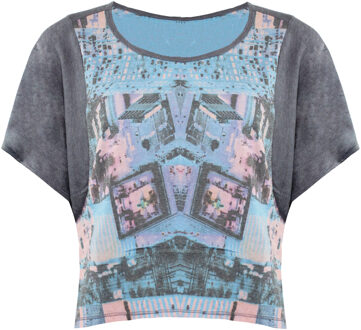 Vans Off The Wall Ronde Korte Mouw Grijs Dames Startstruck Crop Top V07THTG - L