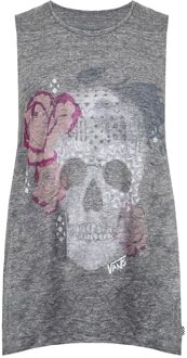 Vans Off The Wall Sketchy Skull Vrouwen Grijze Top - maat Grijs