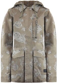 Vans Off The Wall Womens Coffey Hooded Jacket Floral Khaki X3V1LE A51B Groen