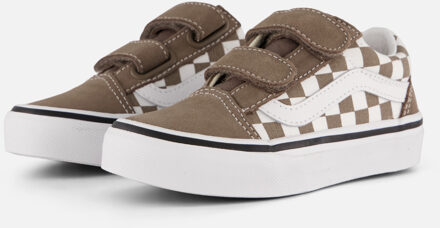 Vans Old Skool V Checkerboard Sneakers bruin - 32,33,34,28,29,30,31