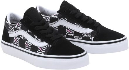 Vans Old Skool Zebra Daze Sneakers Junior zwart - wit - roze - 27