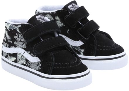 Vans SK8-Mid Reissue Glow Sneakers Junior zwart - crème - grijs - wit - 18 1/2