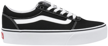 Vans Ward Platform Canvas Dames Sneakers - Black/White - Maat 40