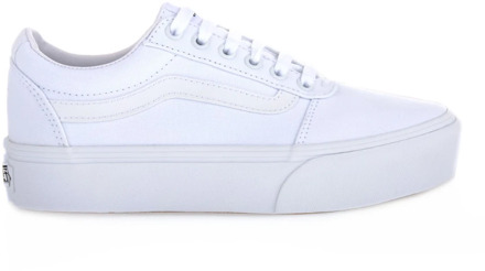 Vans Ward Platform Canvas Dames Sneakers - White - Maat 36