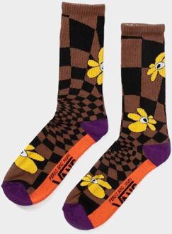 Vans x Perks & Mini Spiral Checker Crew Socks, bruin - One Size