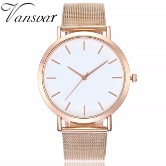 Vansvar Mode Vrouwen Crystal Rvs Analoge Quartz Horloges Vrouwen Armband Horloge Relogio Feminino roos goud