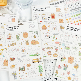 VanYi 4 Designs Sea Salt Deco Washi Kawaii Creative Decoration Stationery Stickers Scrapbooking Planner Bullet Journal Doodling