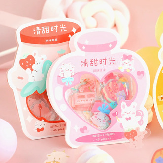 VanYi 45Pcs/lot Cute Soft Candy Kawaii Stickers Aesthetics Scrapbooking Planner Bullet Journal Flakes Stationery Art supplies