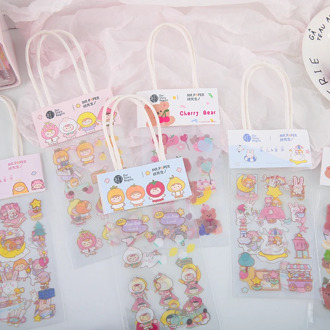 VanYi6 Designs 3 Sheet Bud Teresa Deco Kawaii PET Diary Scrapbooking Planner Bullet Journal DIY Doodling Stationery Stickers