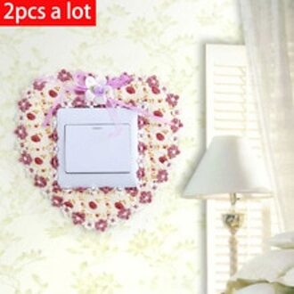 Vanzlife Tuin Doek Bloemen Roze Kant Stof Schakelaar Stickers Schakelaar Stofdicht Cover Decal Sticker Toggle Schakelaar Decoratie