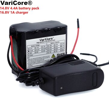 Varicore 14.8V 4400Mah 18650 Li-Iom Batterij Nacht Vissen Lamp Heater Mijnwerkerslamp Versterker Batterij met Bms + 16.8V Lader