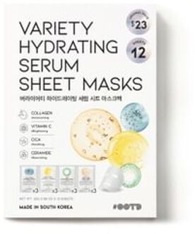 Variety Hydrating Serum Sheet Masks Set 25g x 12 sheets