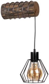Various wandlamp dennenhout donker zwart, donker hout