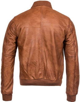 Varisty leren bomberjack - maat 4XL Bruin