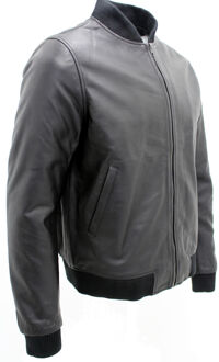 Varisty leren bomberjack Zwart - XL