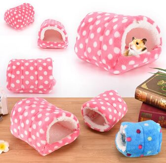 Varken/Kat/Hond Mini Dieren Chinchilla Eekhoorn Bed Nest Hamster Huis Kooi Accessoires Hamster Bed Katoen Huisdier Nest Roze / S