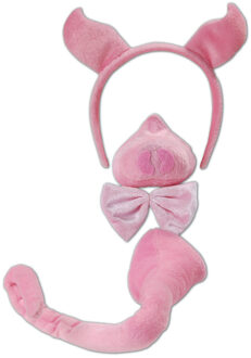 Varken verkleedset - met geluid - 4-delig - roze - pluche - verkleedkleding