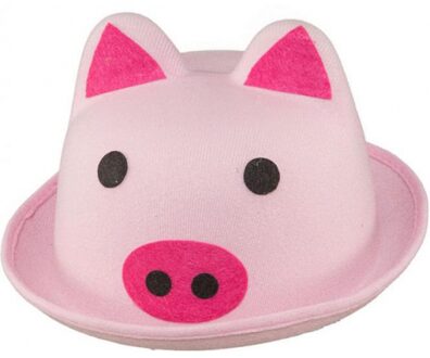 Varkens thema verkleed hoedje - roze - voor volwassenen - carnaval