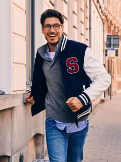 Varsity Embroidery Jack Navy Donkerblauw - M
