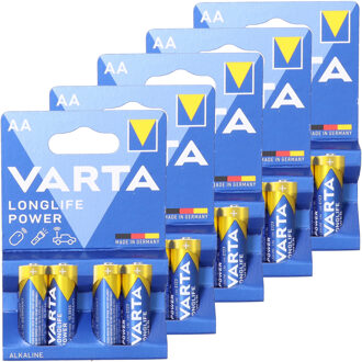 Varta Alkaline AA batterijen longlife power 1.5 V - pakje van 20x stuks - Penlites