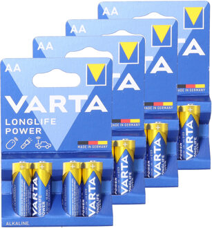 Varta Alkaline AA batterijen longlife power 1.5 V - pakje van 4x stuks - Penlites