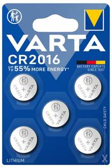 Varta Batterij Varta knoopcel CR2016 lithium blister a 5stuk
