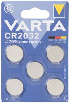 Varta Batterij Varta knoopcel CR2032 lithium blister a 5stuk