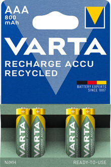 Varta oplaadbare batterijen recycled AAA blister 4