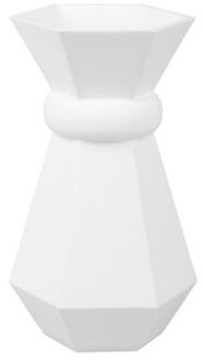 Vase Geo Queen polyresin white Wit